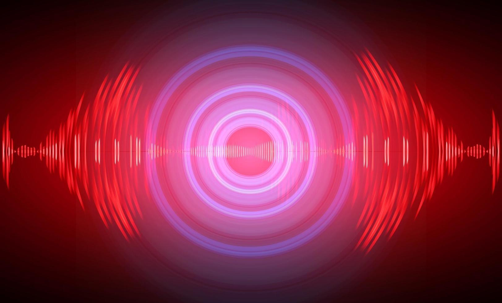 Sound waves oscillating dark light vector