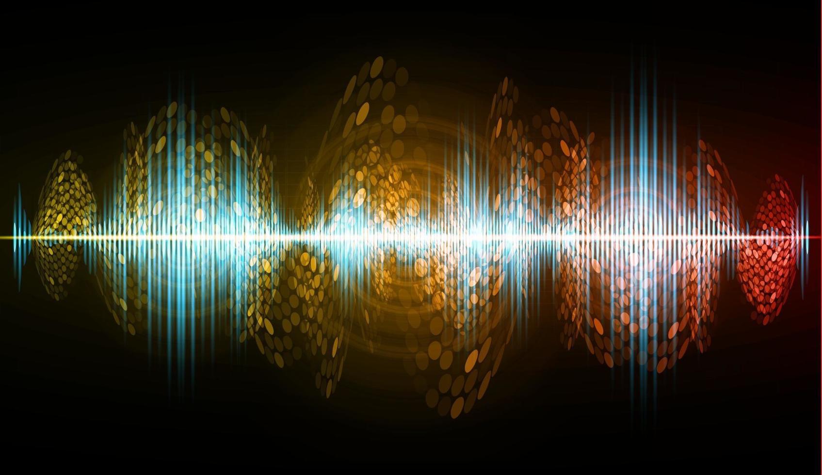Sound waves oscillating dark light vector