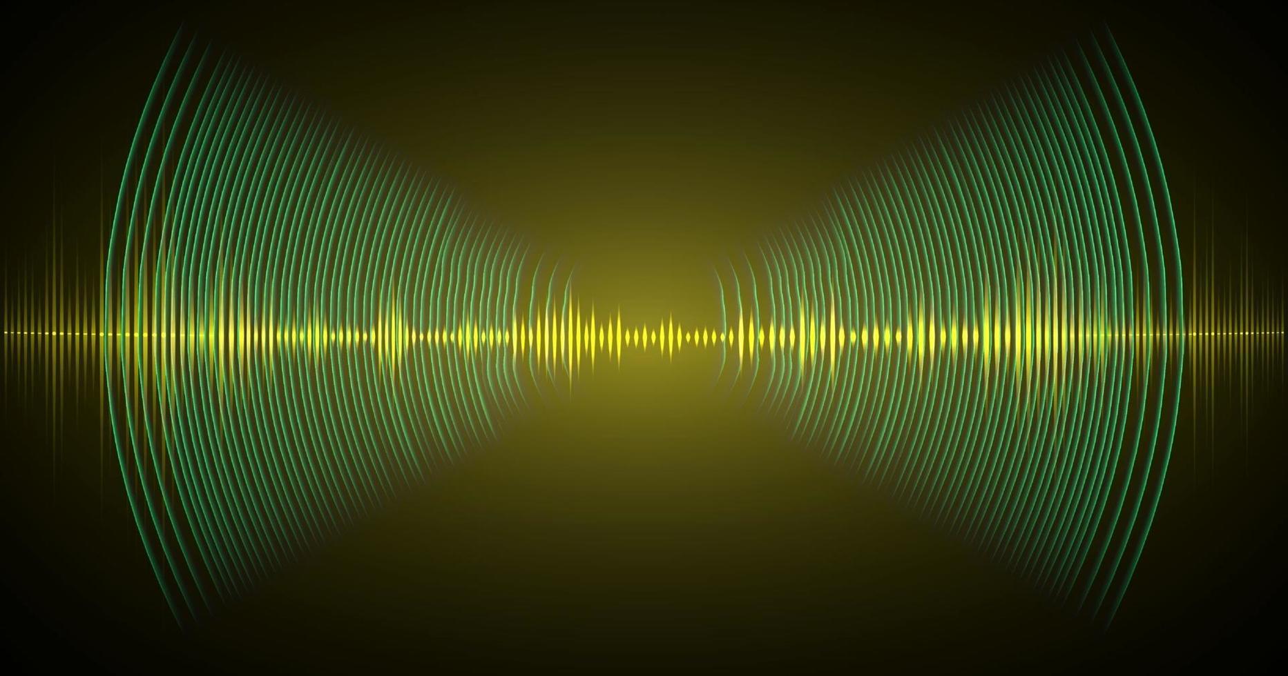 ondas de sonido oscilando luz oscura vector