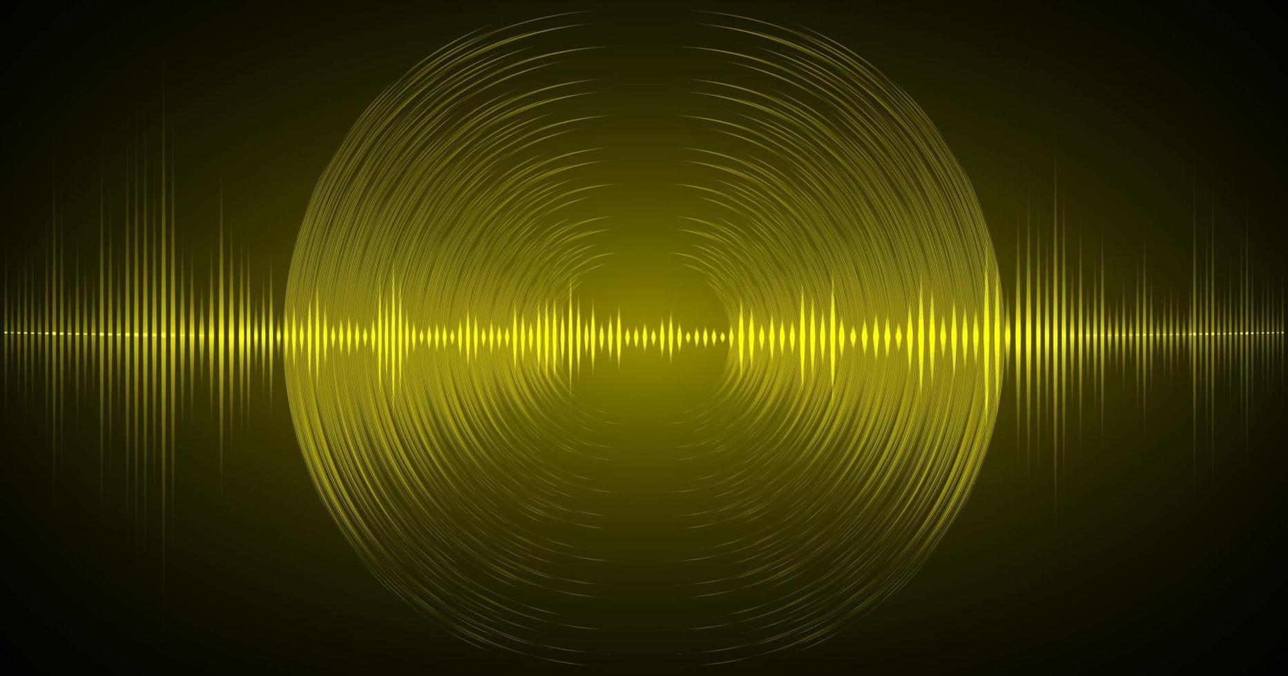 ondas de sonido oscilando luz oscura vector