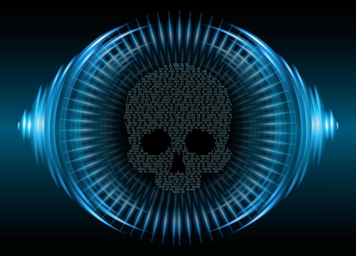 cyber hacker attack background, skull vector