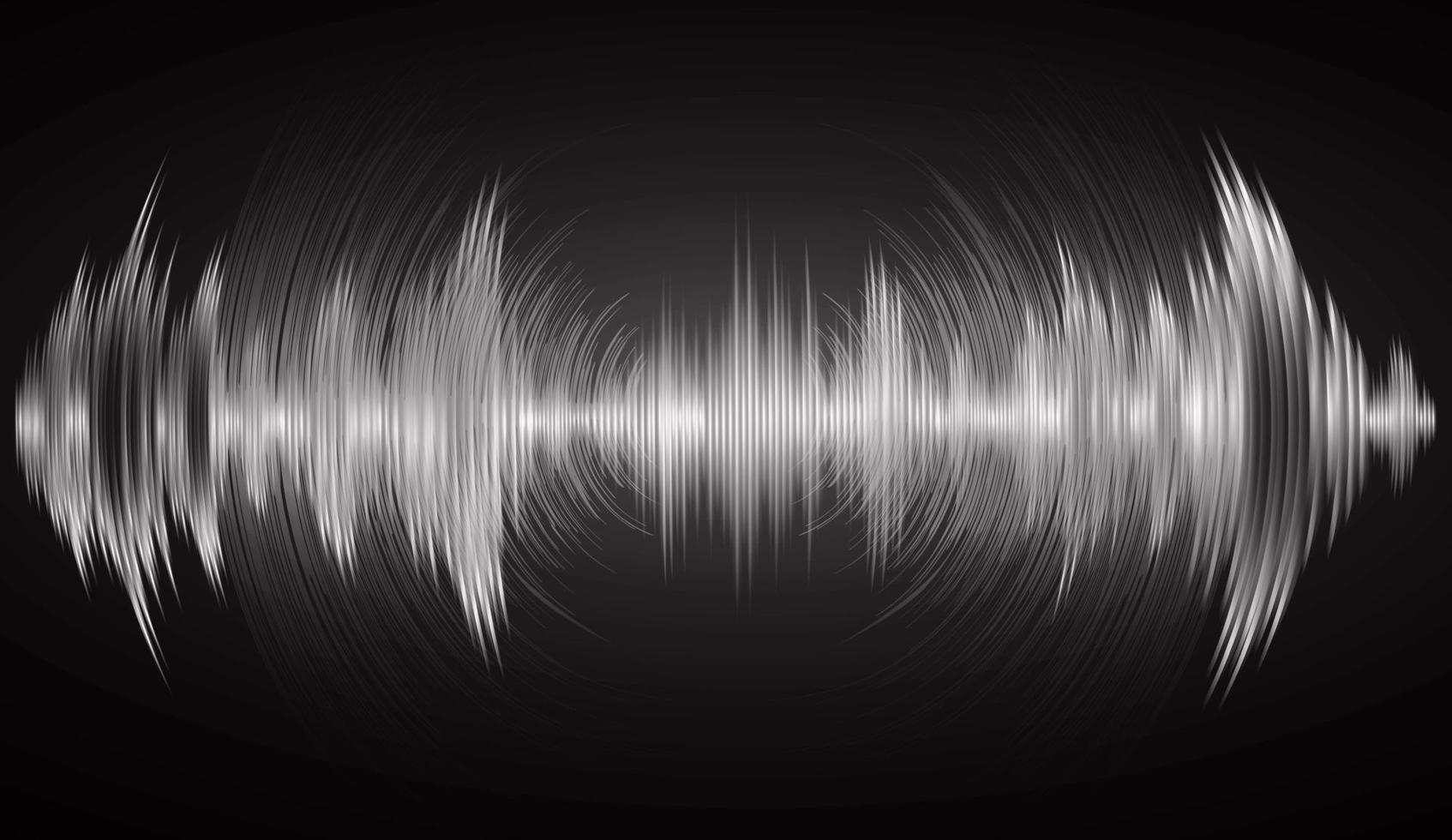 Sound waves oscillating dark light vector