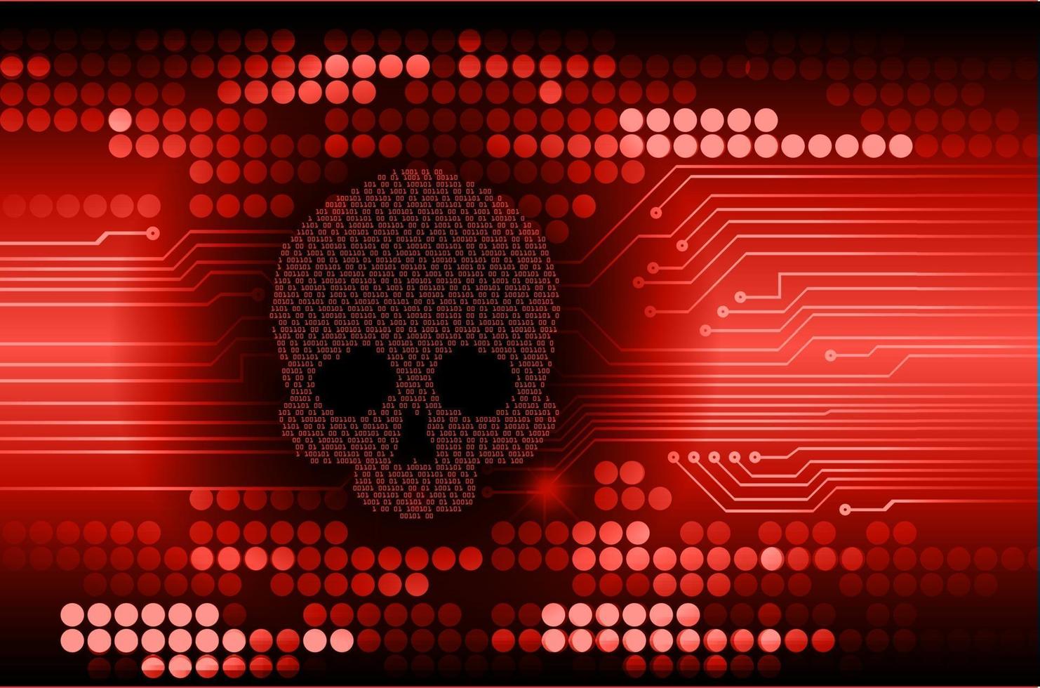 cyber hacker attack background, skull vector
