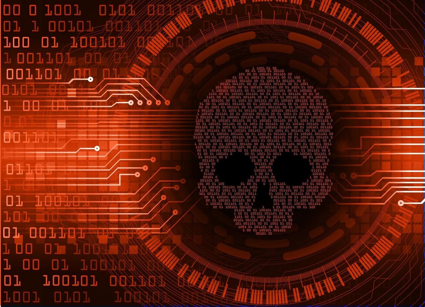 cyber hacker attack background, skull vector