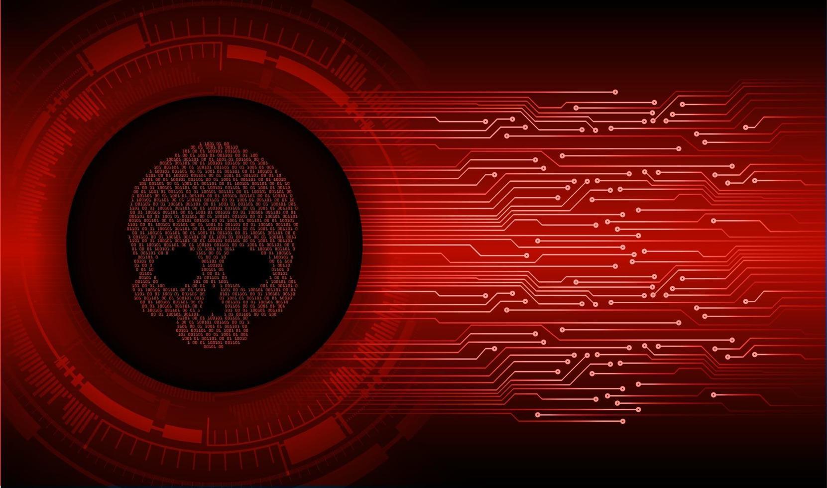 cyber hacker attack background, skull vector