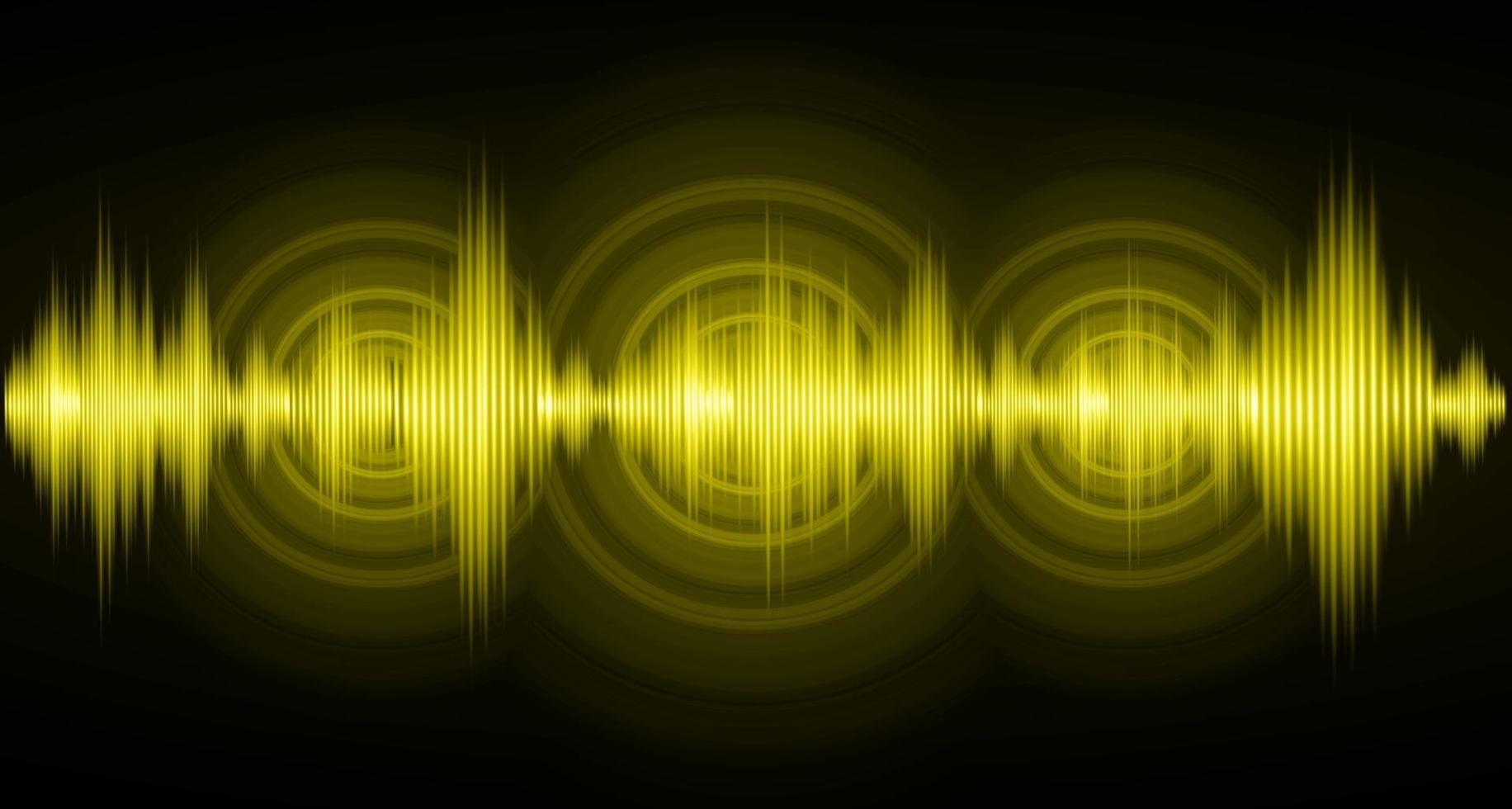 Sound waves oscillating dark light vector