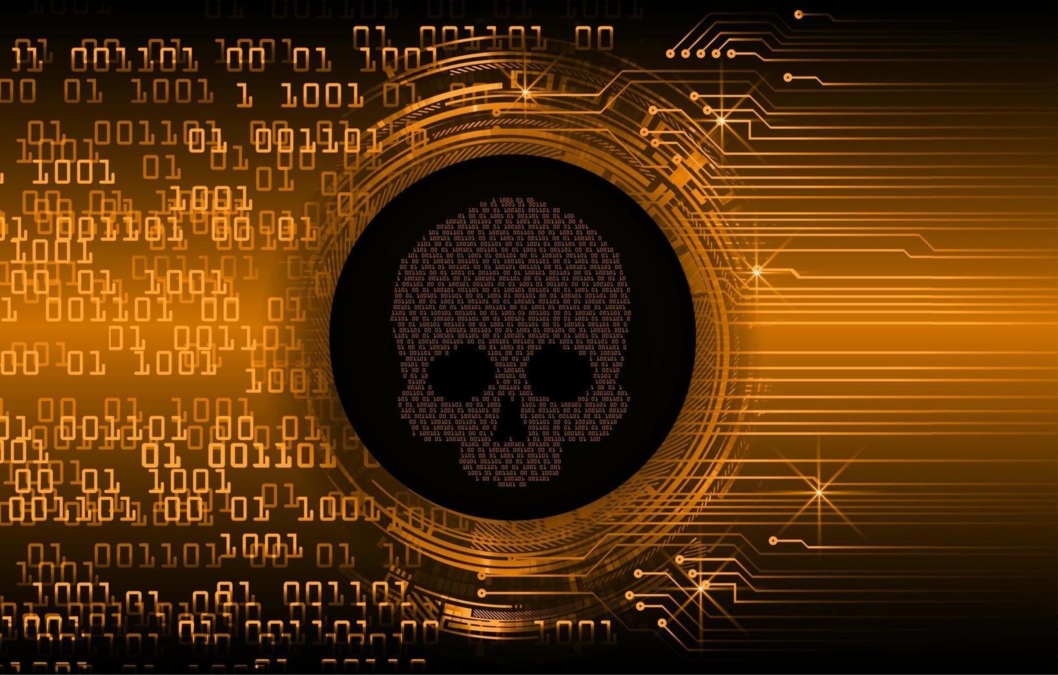 Fondo de ataque de hacker cibernético, vector de cráneo