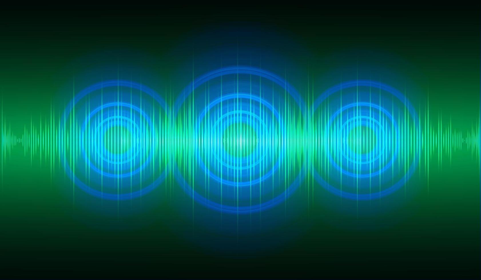 Sound waves oscillating dark light vector