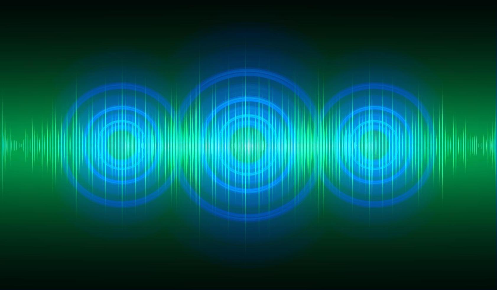 ondas de sonido oscilando luz oscura vector