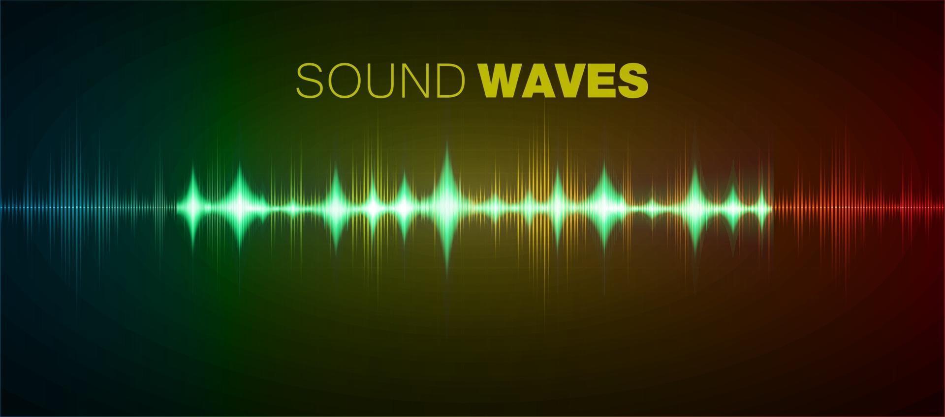 Sound waves oscillating dark light vector