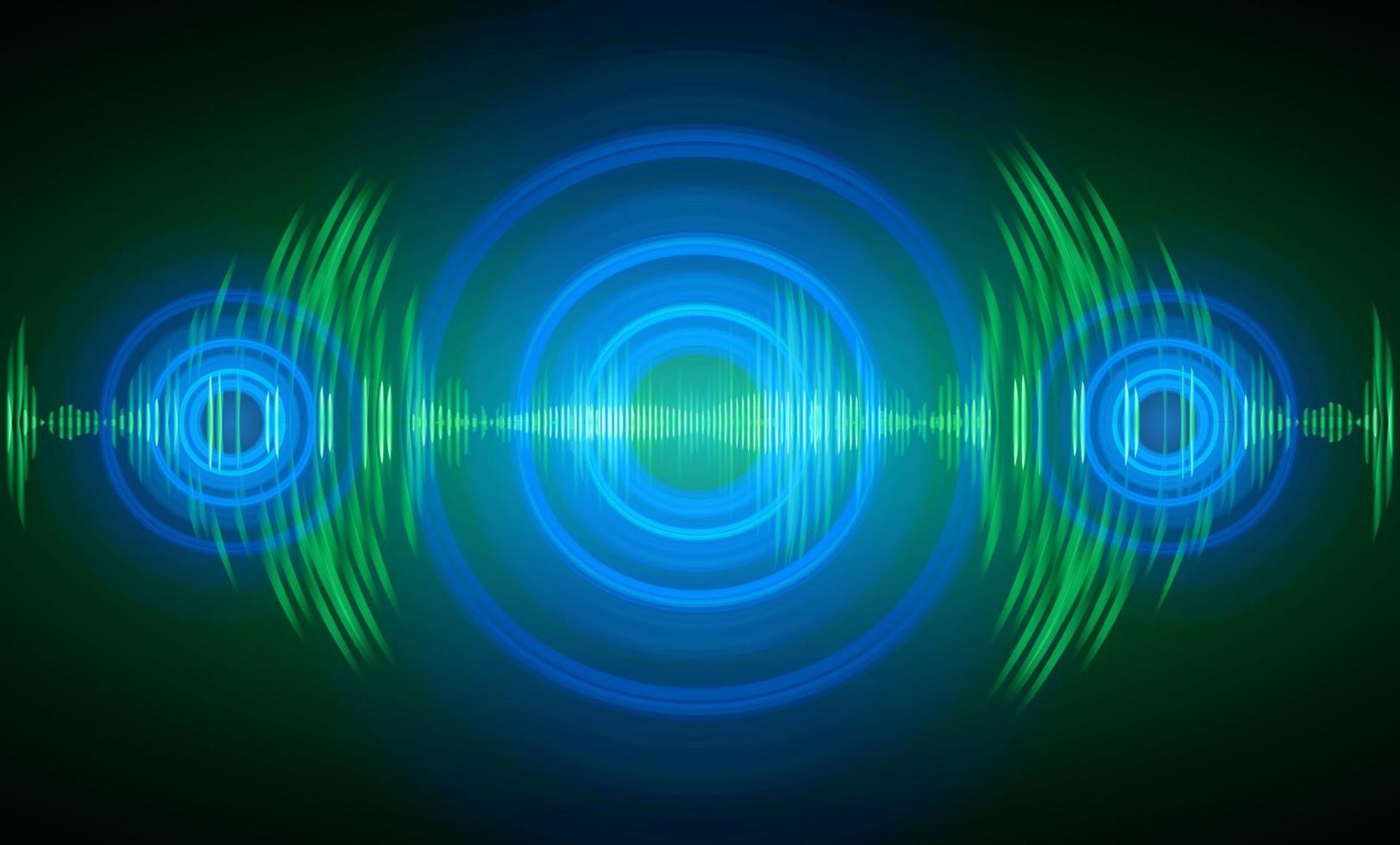 Sound waves oscillating dark light vector