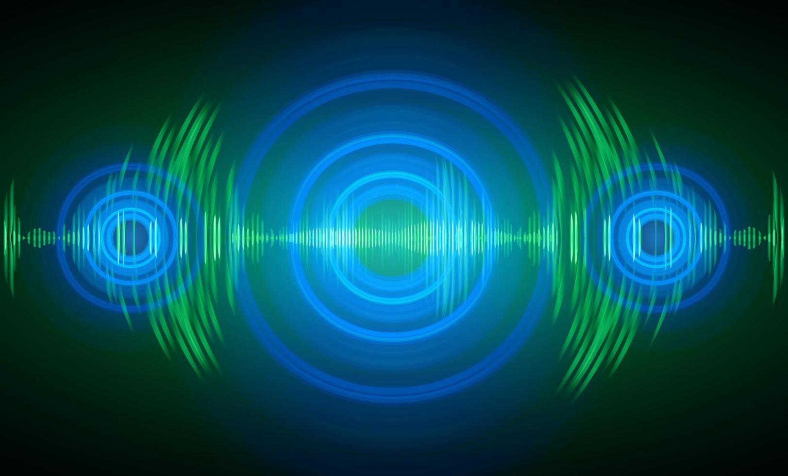 Sound waves oscillating dark light vector