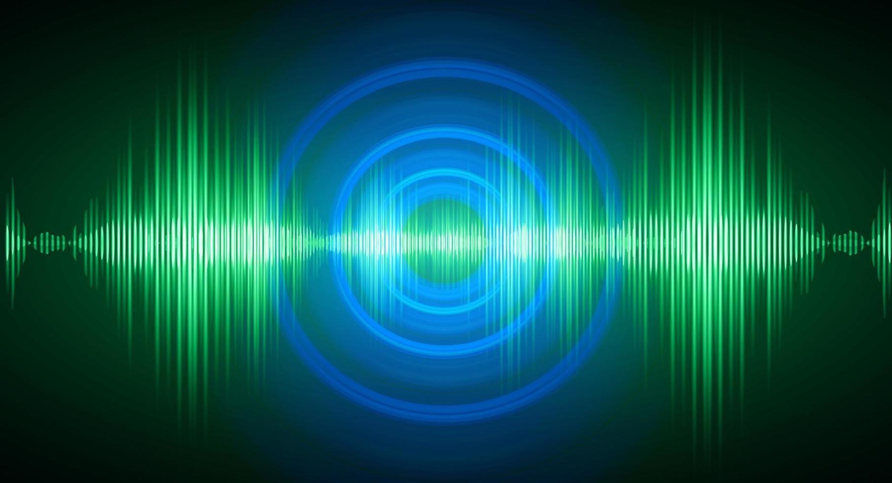 Sound waves oscillating dark light vector