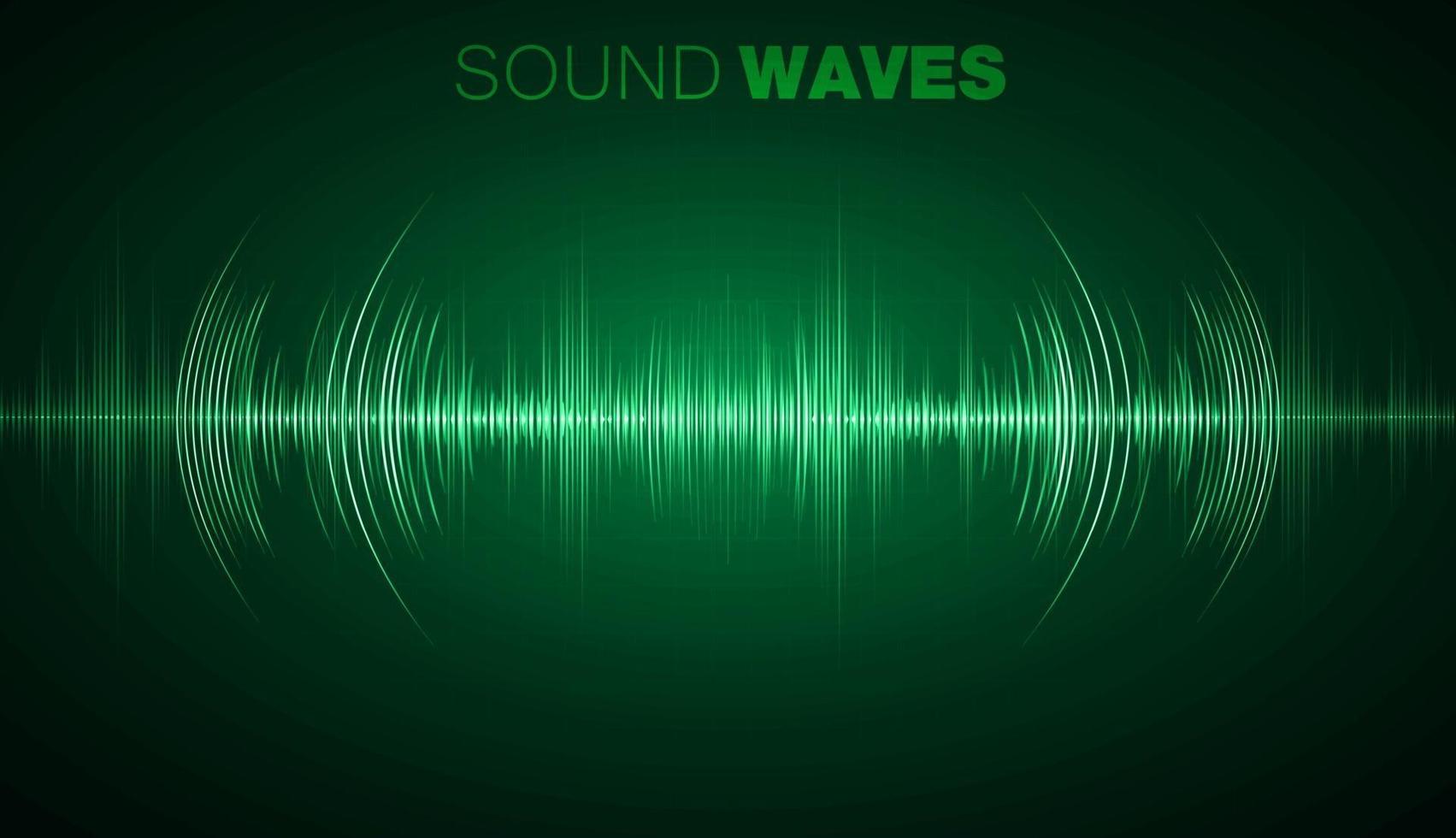 Sound waves oscillating dark light vector