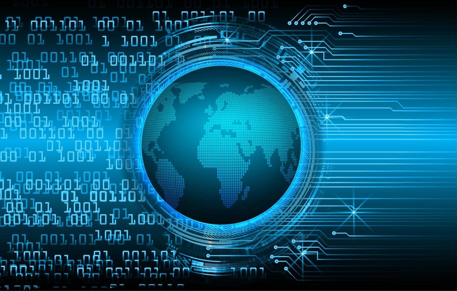 world binary circuit board future technology, blue hud cyber security vector