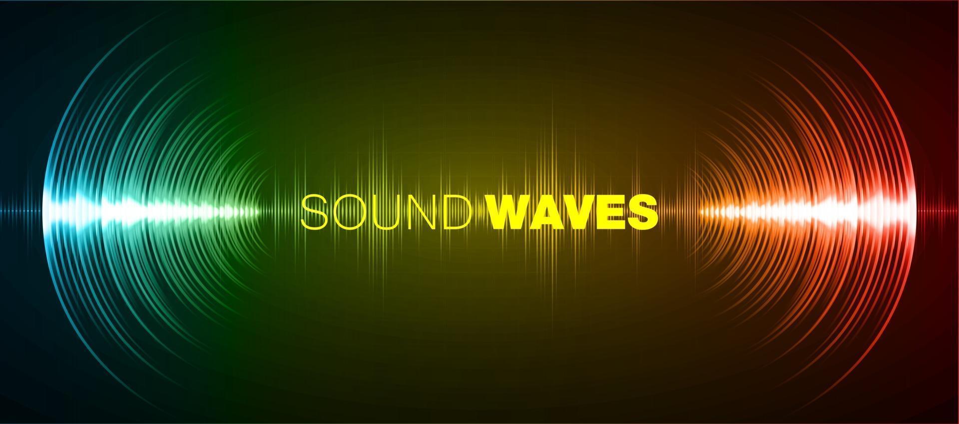 Sound waves oscillating dark light vector