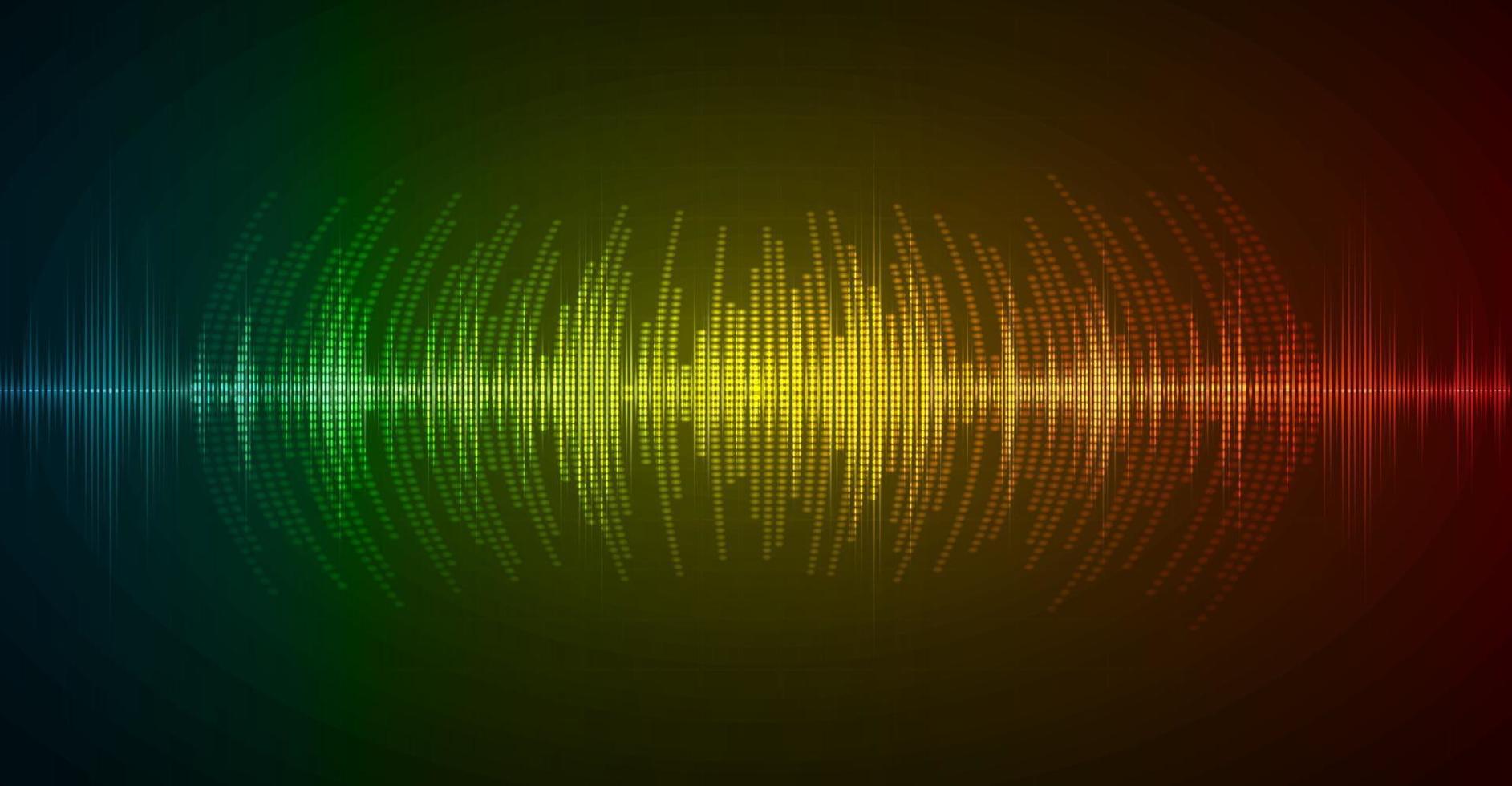 Sound waves oscillating dark light vector
