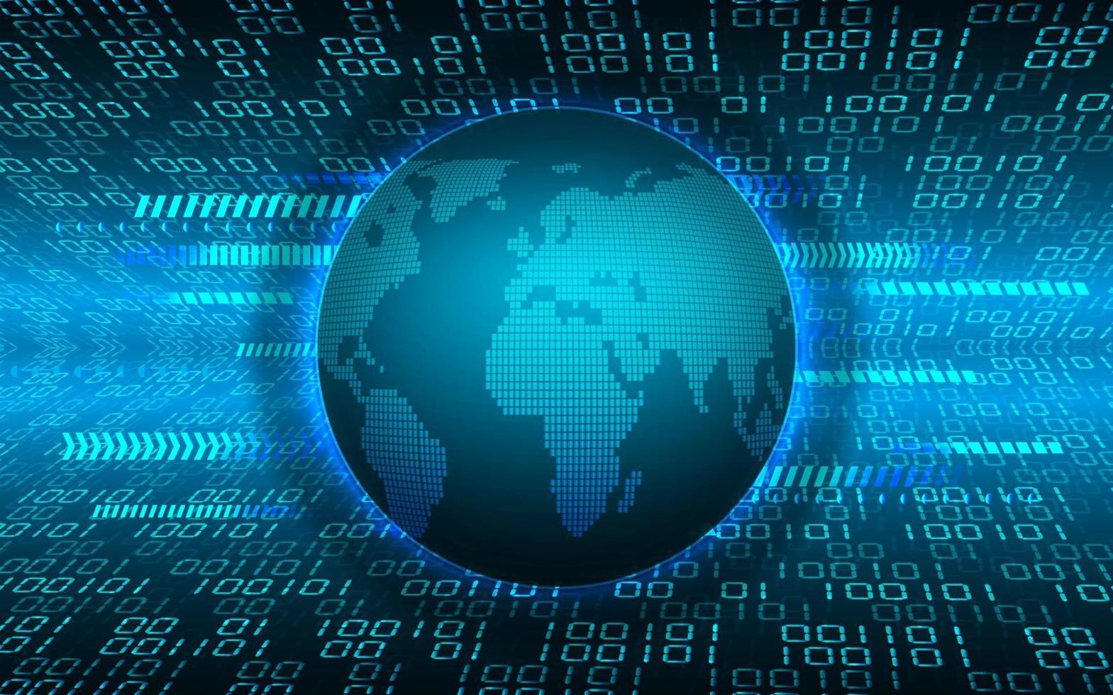 world binary circuit board future technology, blue hud cyber security vector