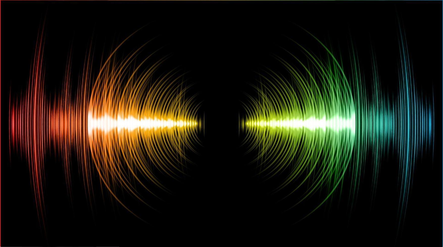 Sound waves oscillating dark light vector