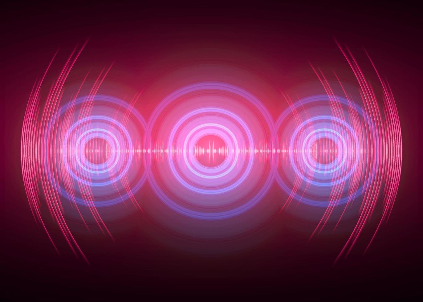 Sound waves oscillating dark light vector