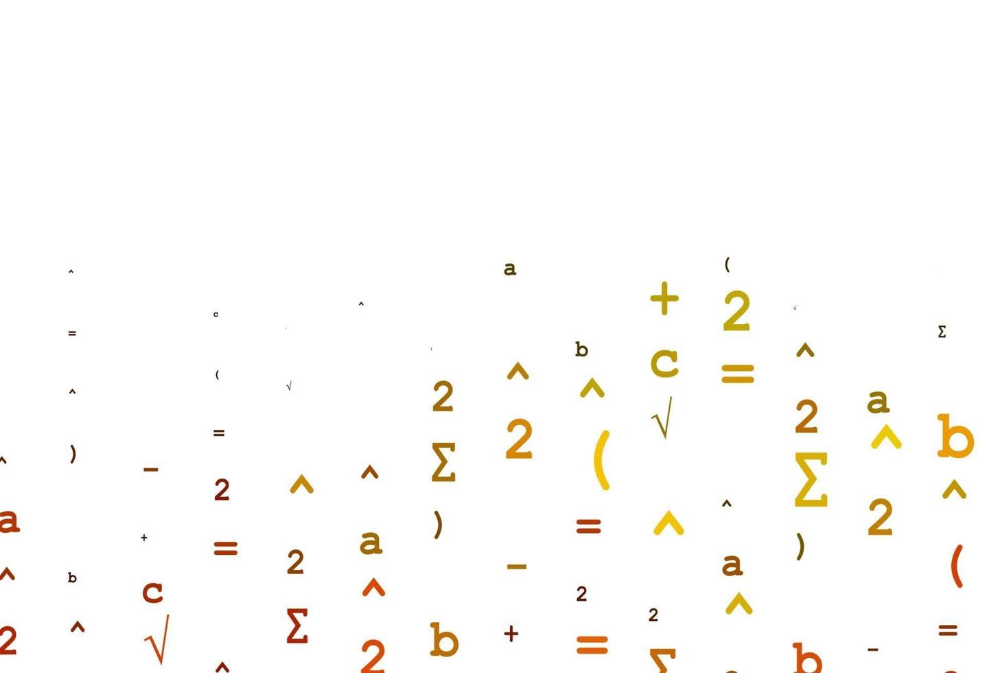 Light Orange vector template with math simbols.