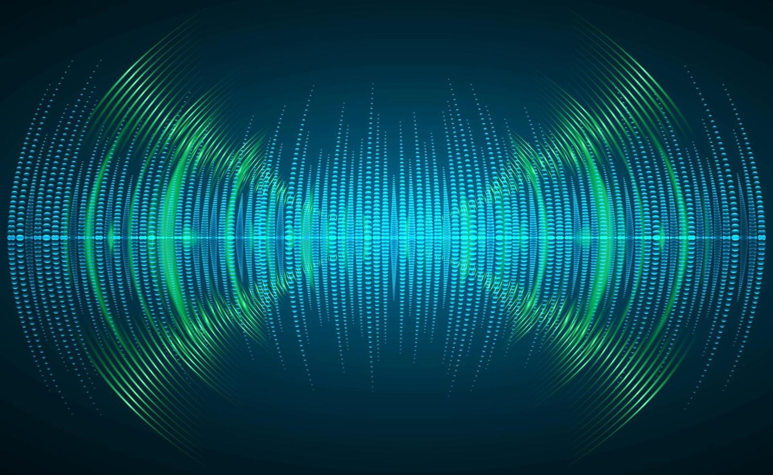 Sound waves oscillating dark light vector