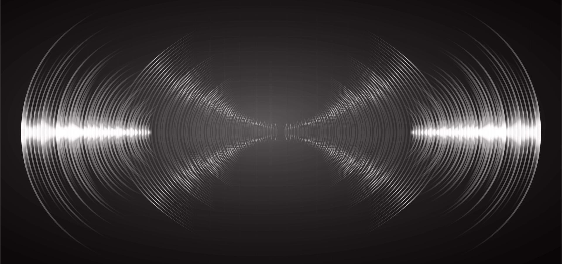 Sound waves oscillating dark light vector