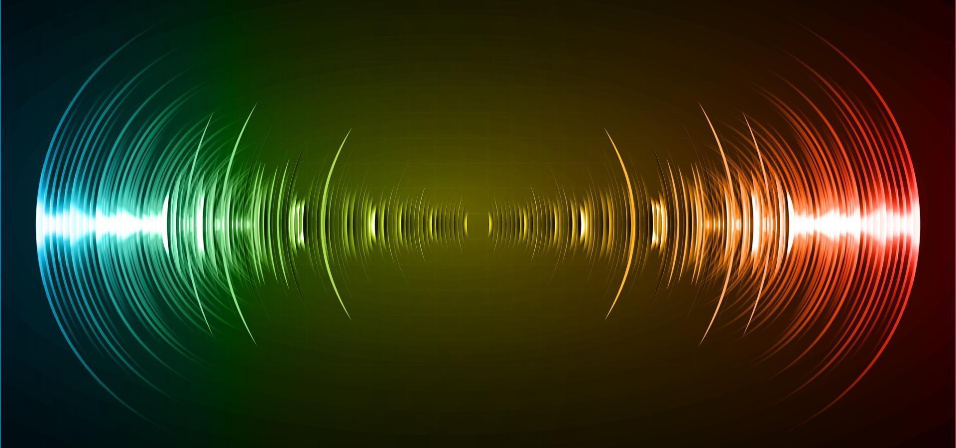 Sound waves oscillating dark light vector