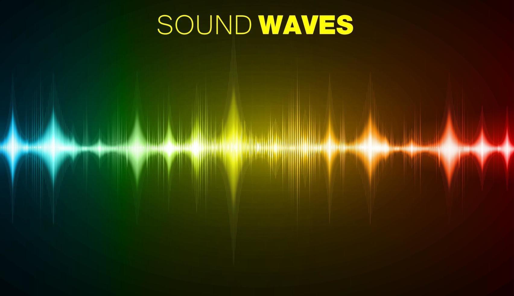 Sound waves oscillating dark light vector