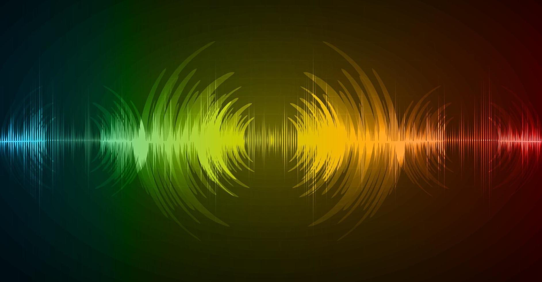 Sound waves oscillating dark light vector