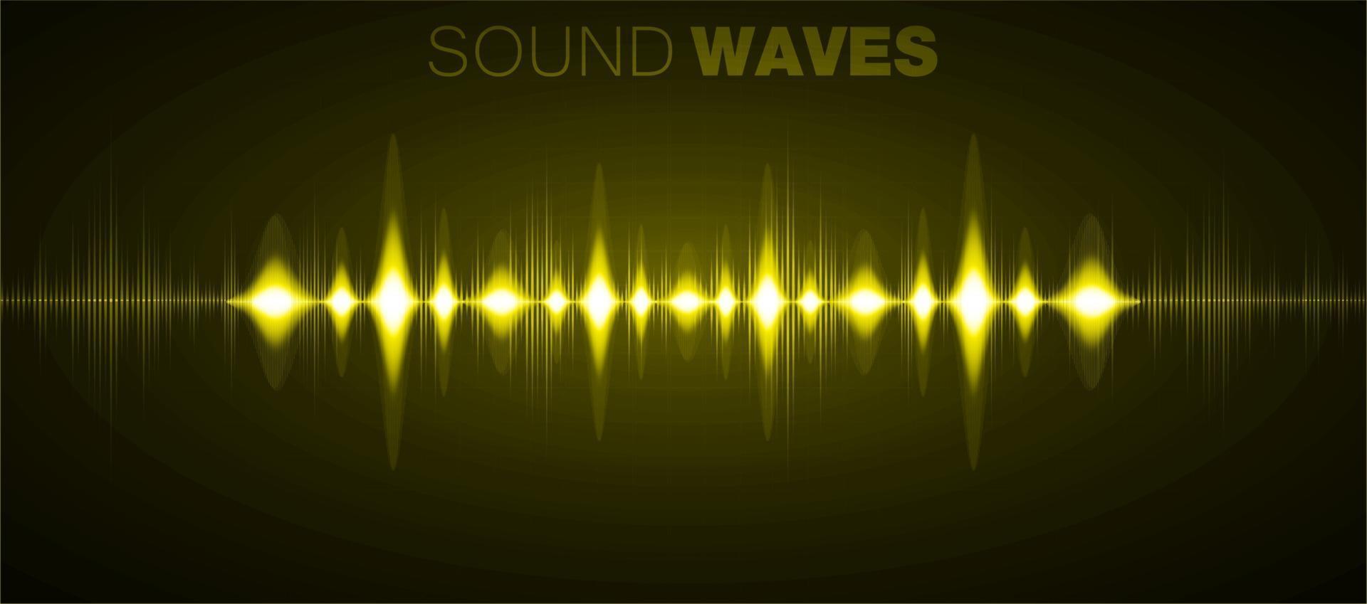 ondas de sonido oscilando luz oscura vector