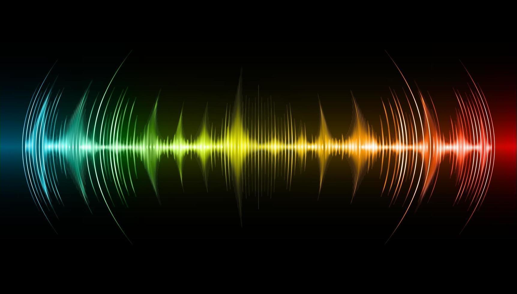 Sound waves oscillating dark light vector