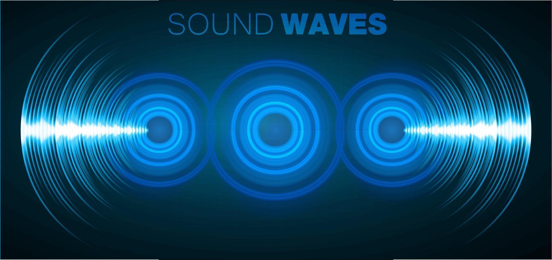 Sound waves oscillating dark light vector