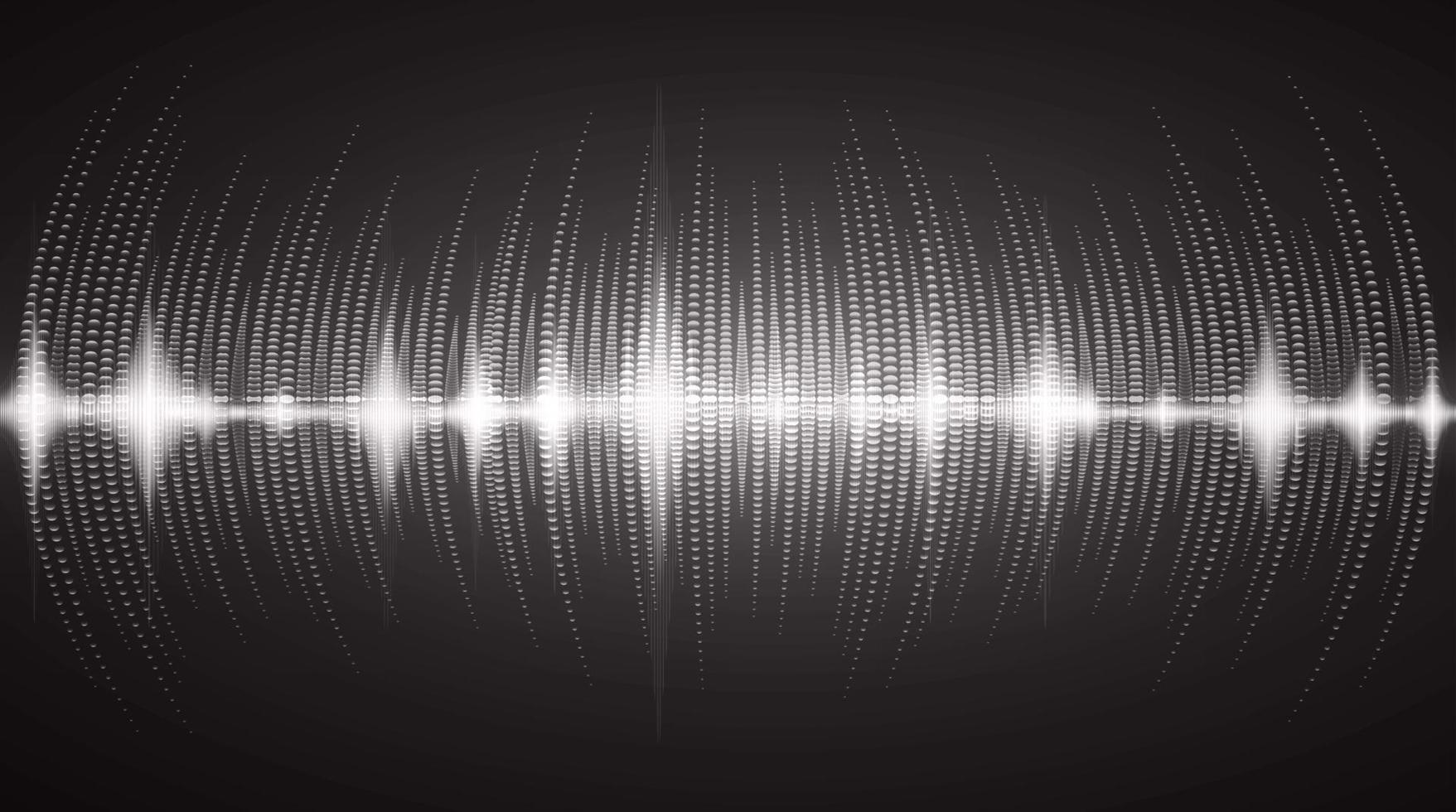 ondas de sonido oscilando luz oscura vector