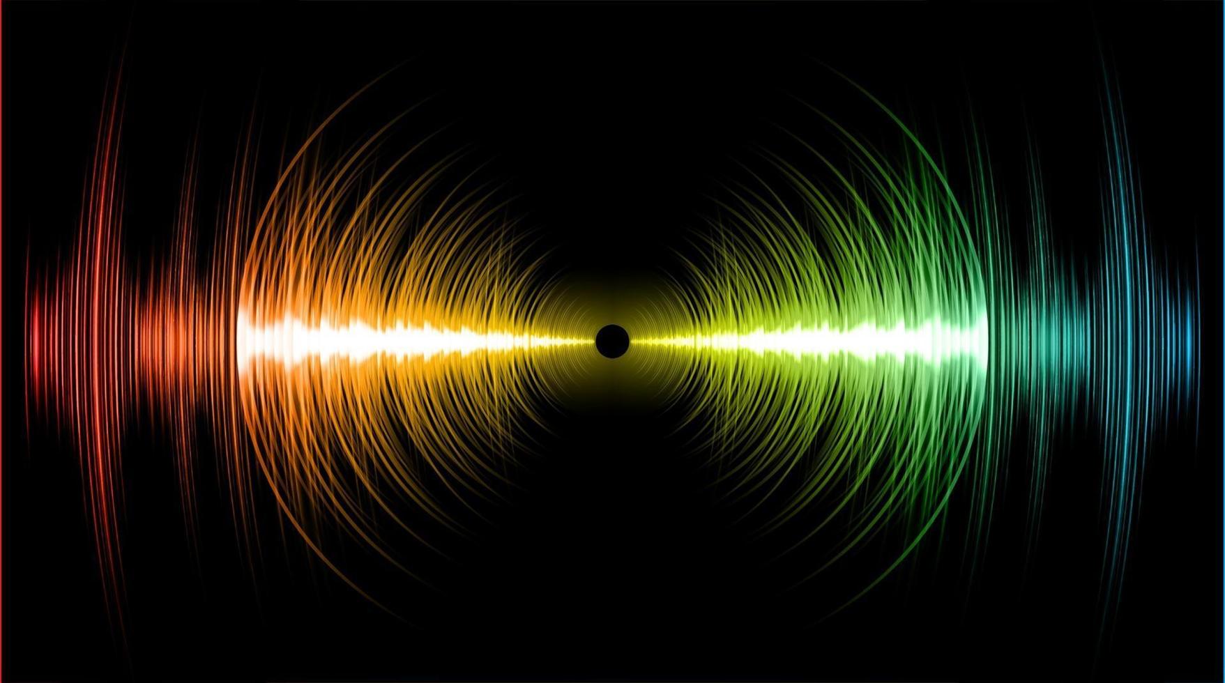 Sound waves oscillating dark light vector