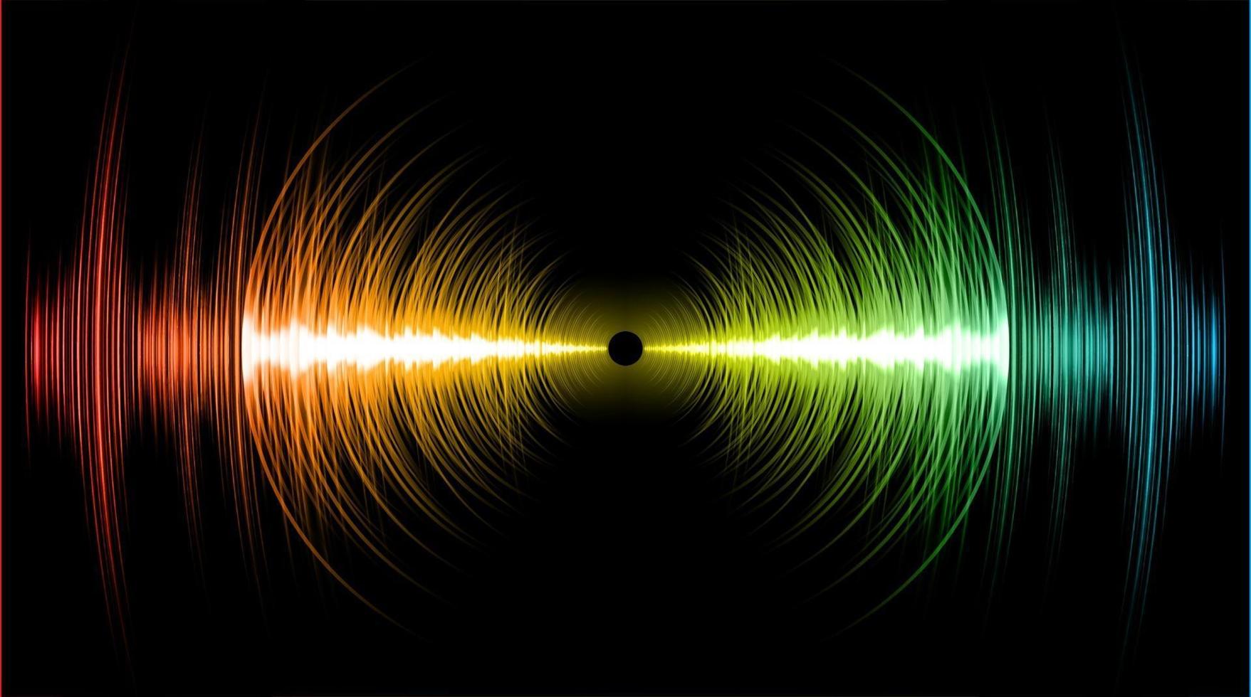 Sound waves oscillating dark light vector