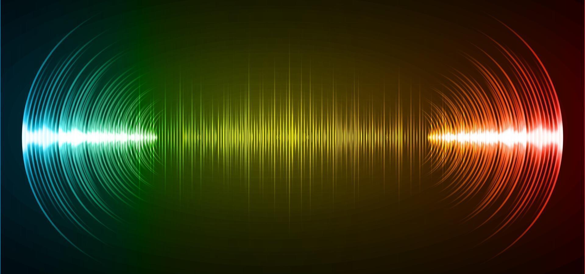 Sound waves oscillating dark light vector