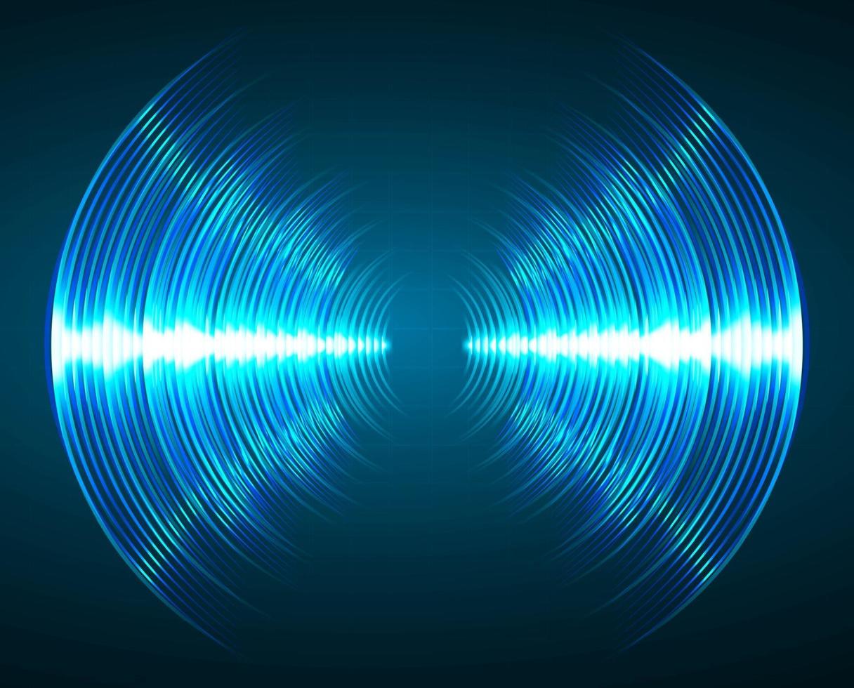 Sound waves oscillating dark light vector