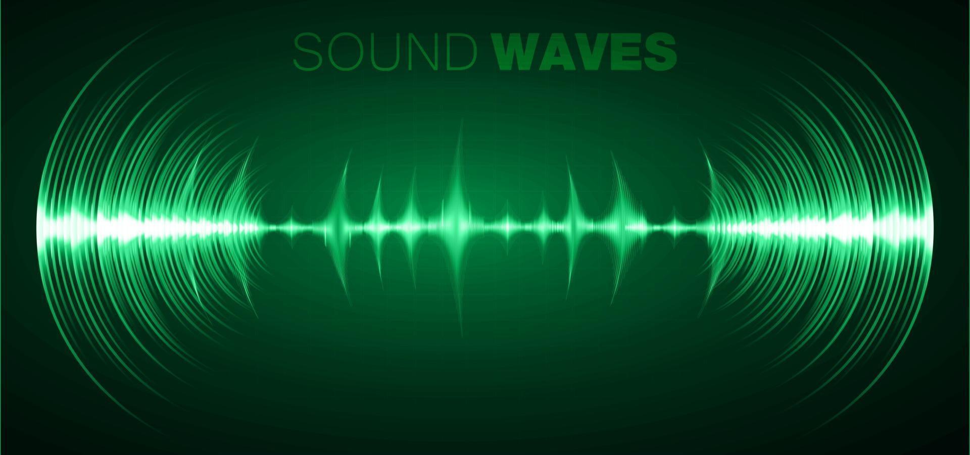 Sound waves oscillating dark light vector