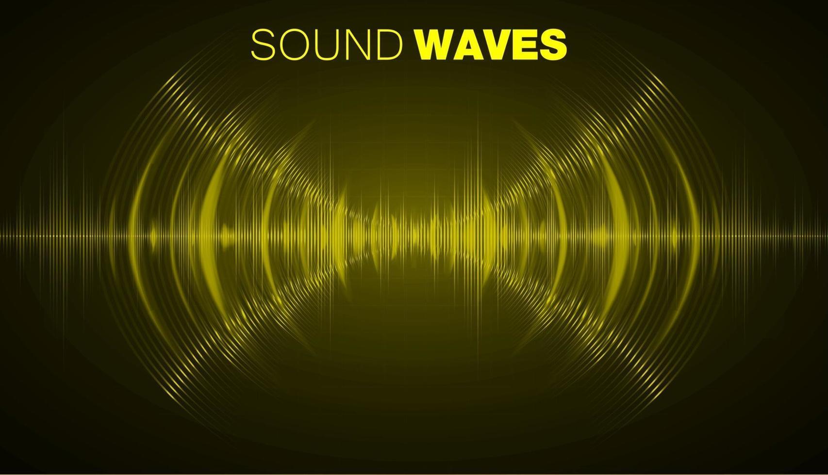 Sound waves oscillating dark light vector