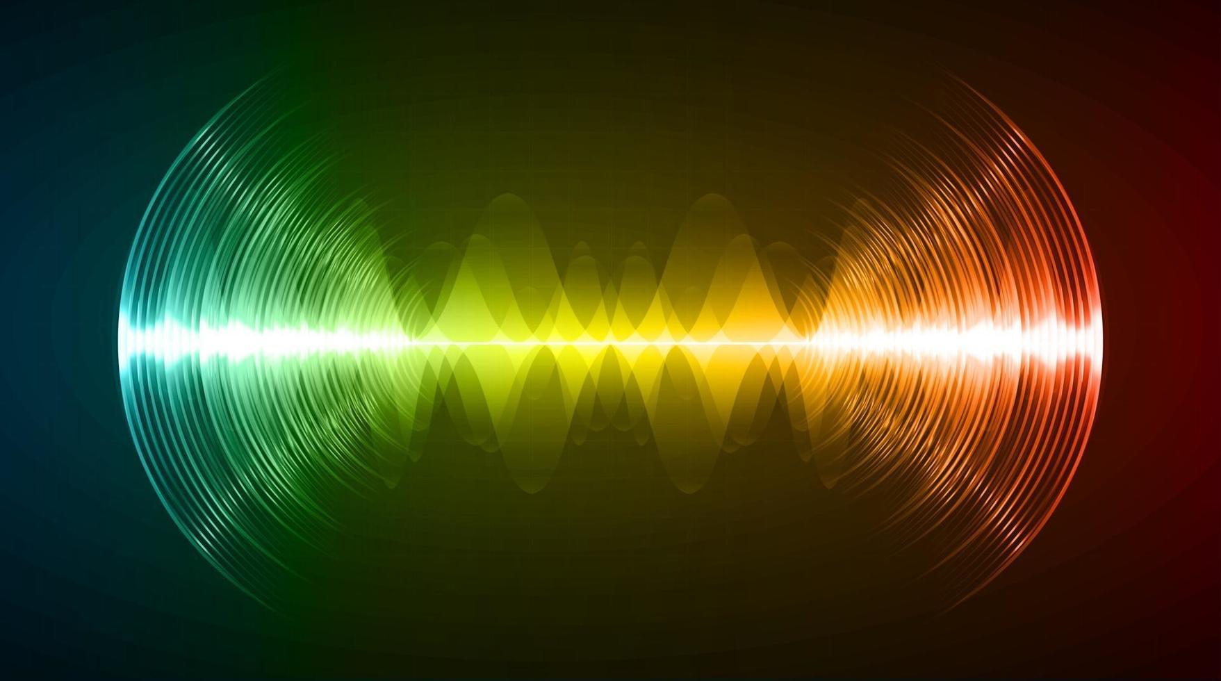 Sound waves oscillating dark light vector