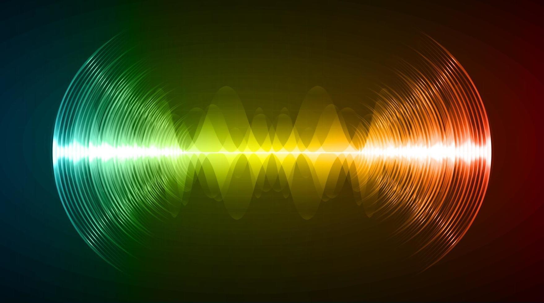 ondas de sonido oscilando luz oscura vector