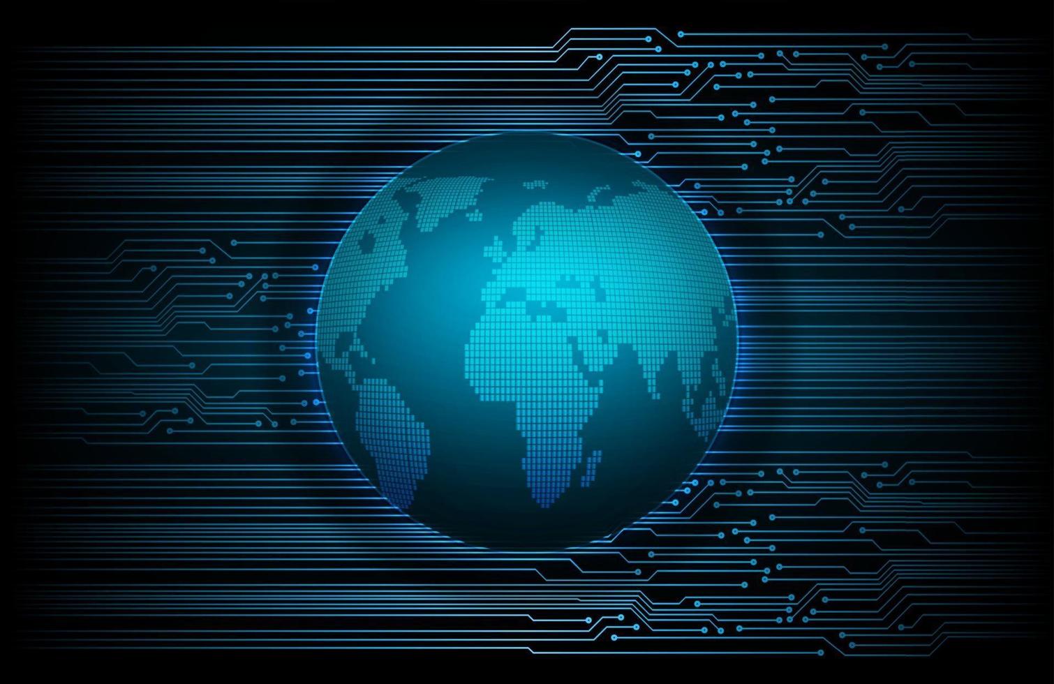 world binary circuit board future technology, blue hud cyber security vector