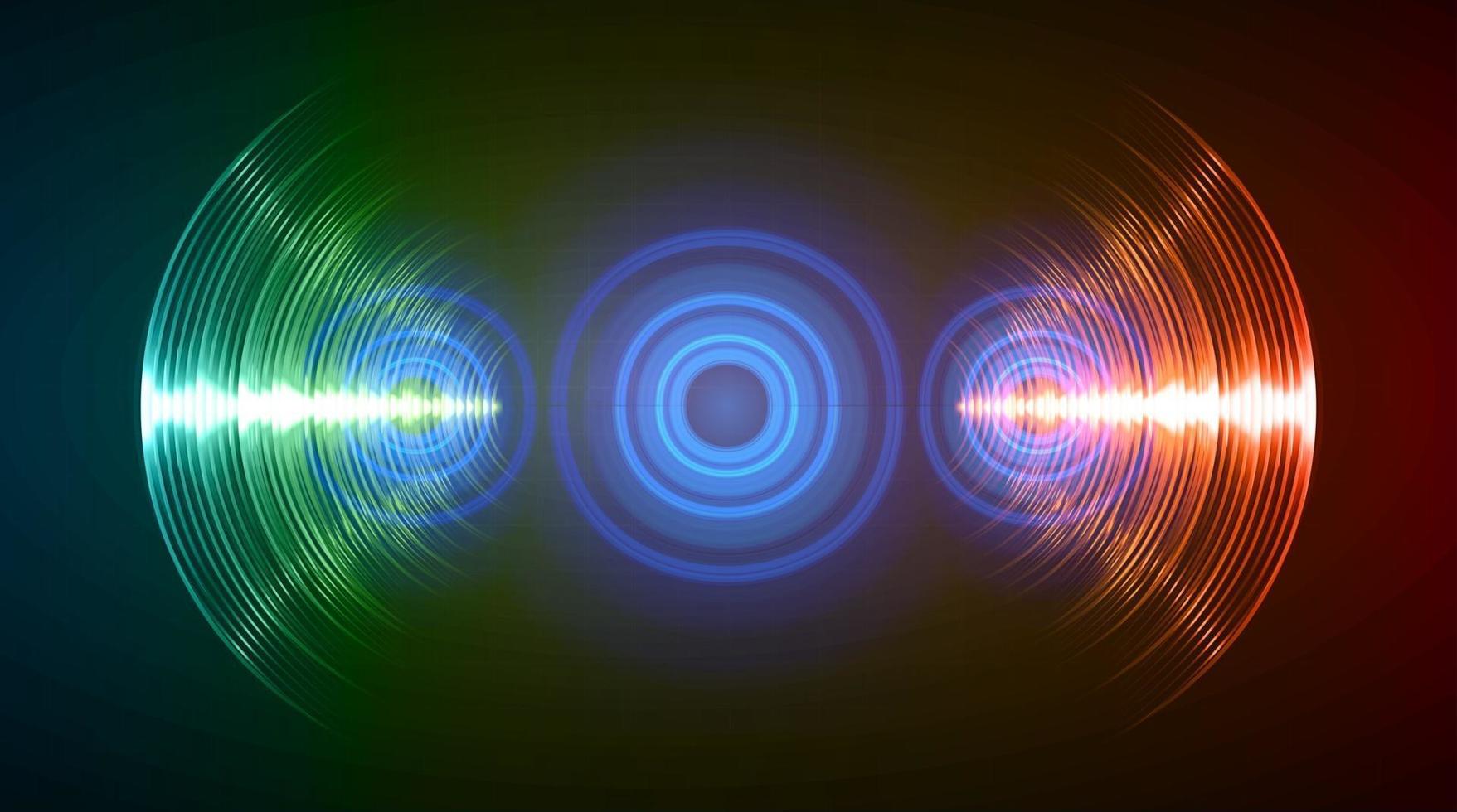 Sound waves oscillating dark light vector