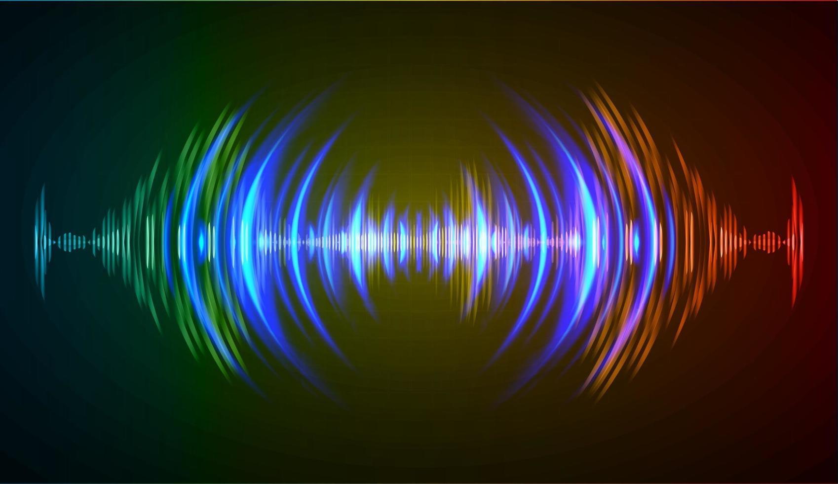 Sound waves oscillating dark light vector