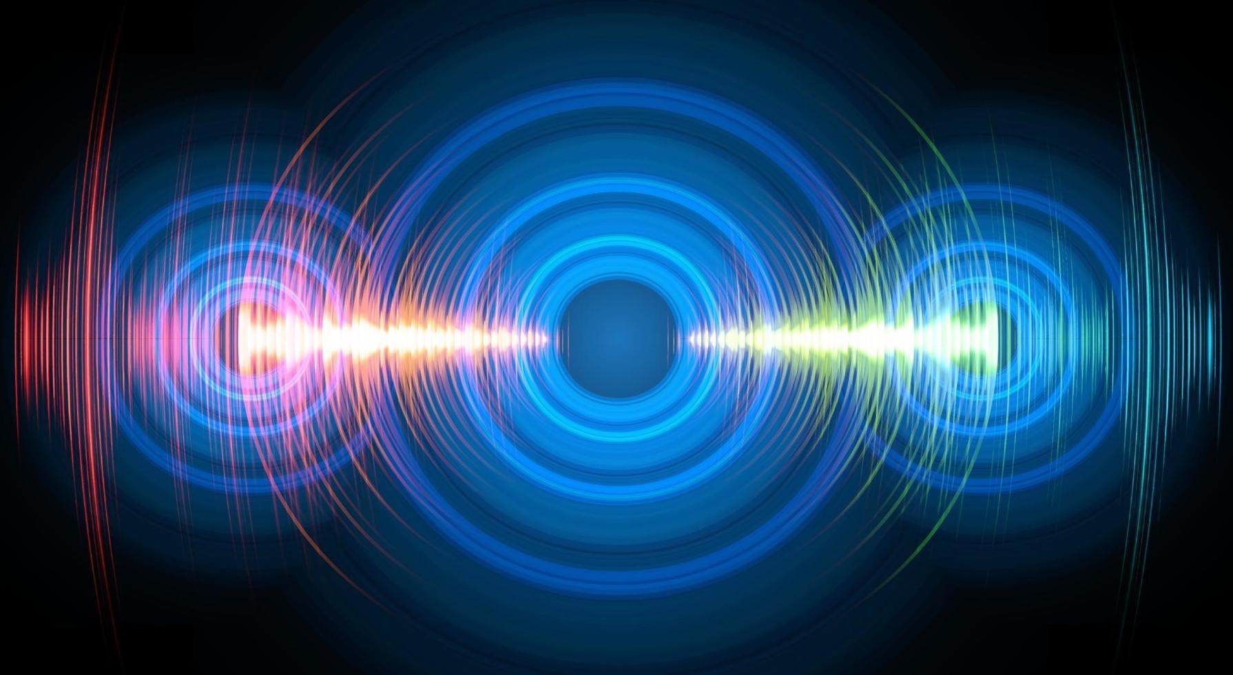 Sound waves oscillating dark light vector