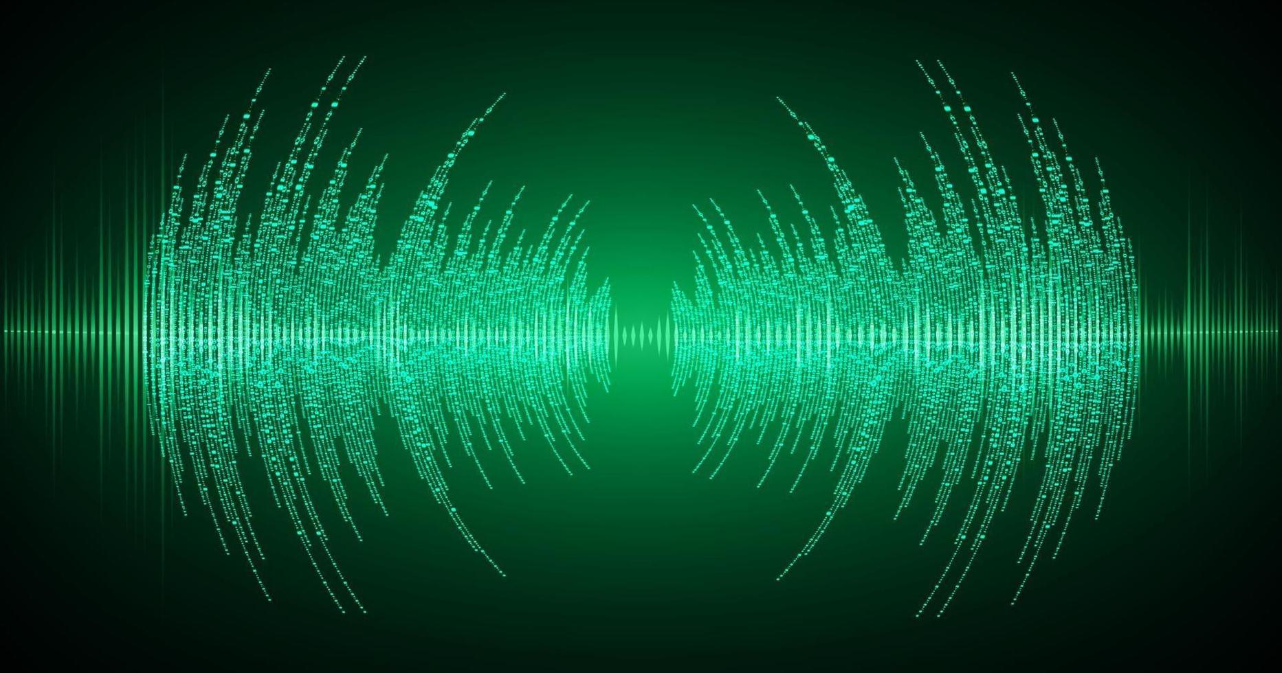 Sound waves oscillating dark light vector