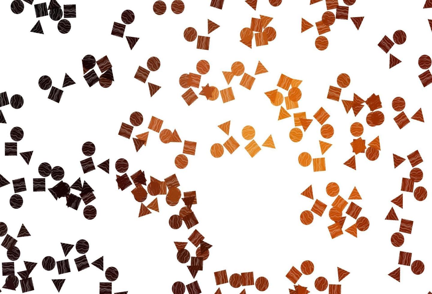 Light Orange vector template with crystals, circles, squares.