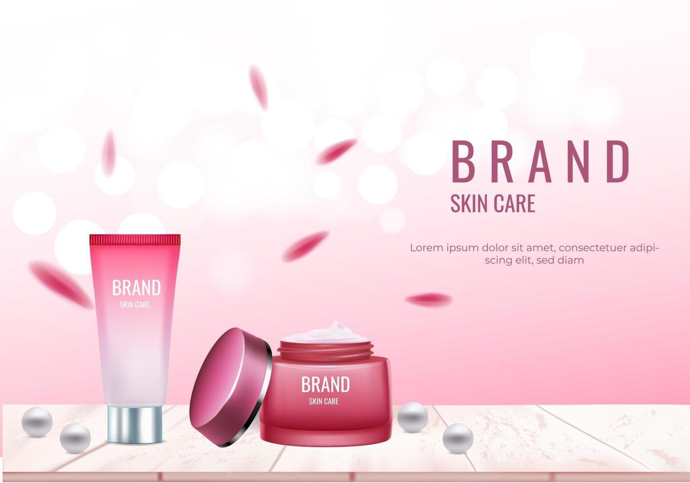 Cosmetic ad template for face cream vector