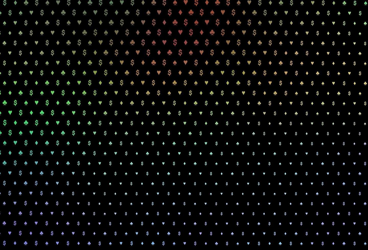 Dark multicolor, rainbow vector texture with playing cards.